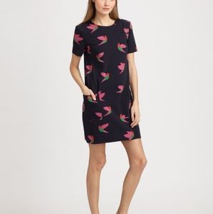 Nightbird Print Short Sleeve Tshirt Dress